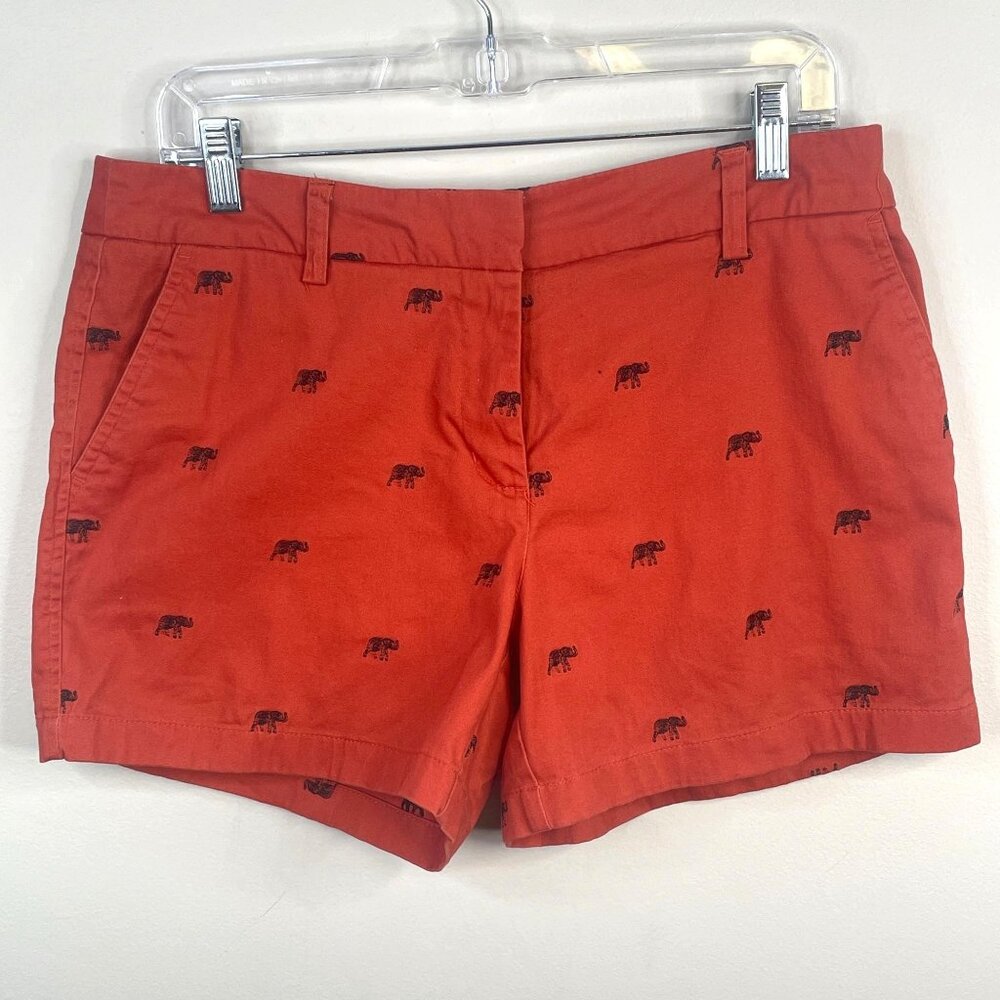 Cambridge Dry Goods Boho Elephant Print Shorts 8 Earthy‎ Chino Preppy Hiking